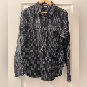 Van Heusen Black Shirt with White Dots